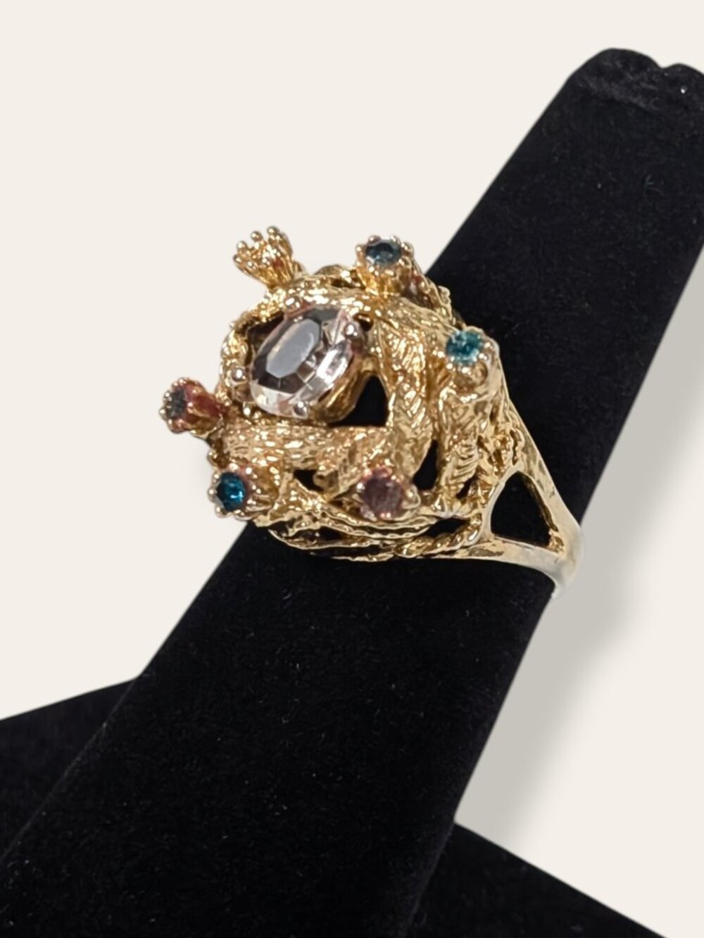 Vintage 60s-70s Mother / Grandmother Birthstone Cocktail Ring